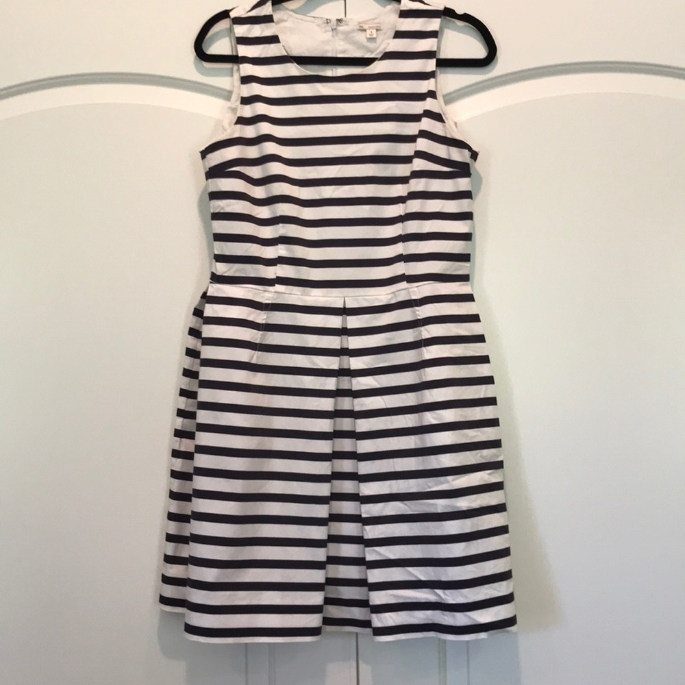 Gap Fit and Flare Dress - Navy and White Stripe